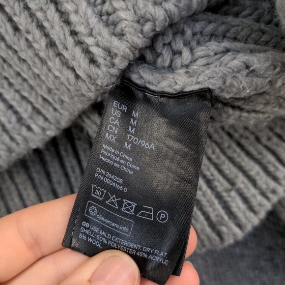Pringle of Scotland x H&M Women's Cropped Sweater Gray Medium Fair Isle - Picture 9 of 12